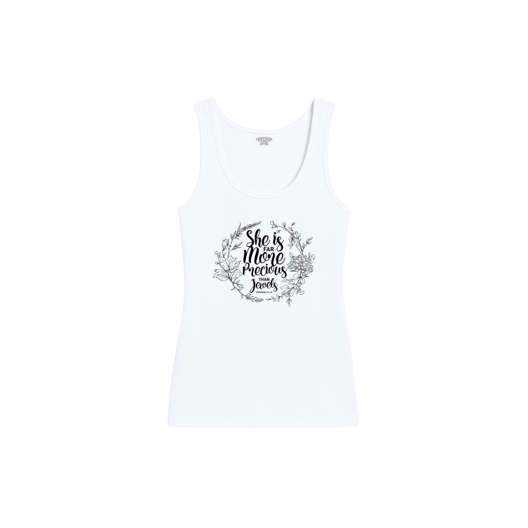 PROVERBS 31:10 - WHITE TANK TOP